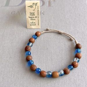 Olive wood hand made adjustable bracelet